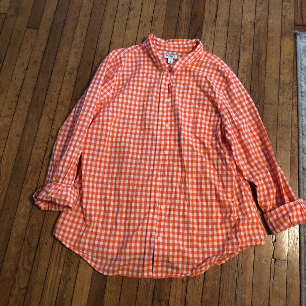 gingham button down